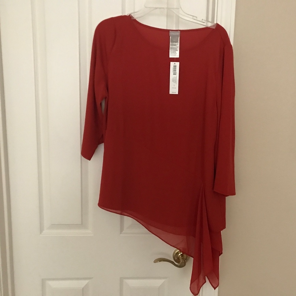 NWT red chiffon blouse by Chicos!